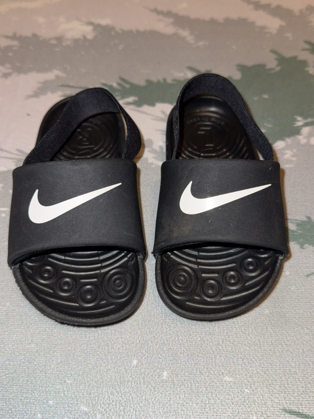 Nike Kids Black Slide Sandals with White Swoosh